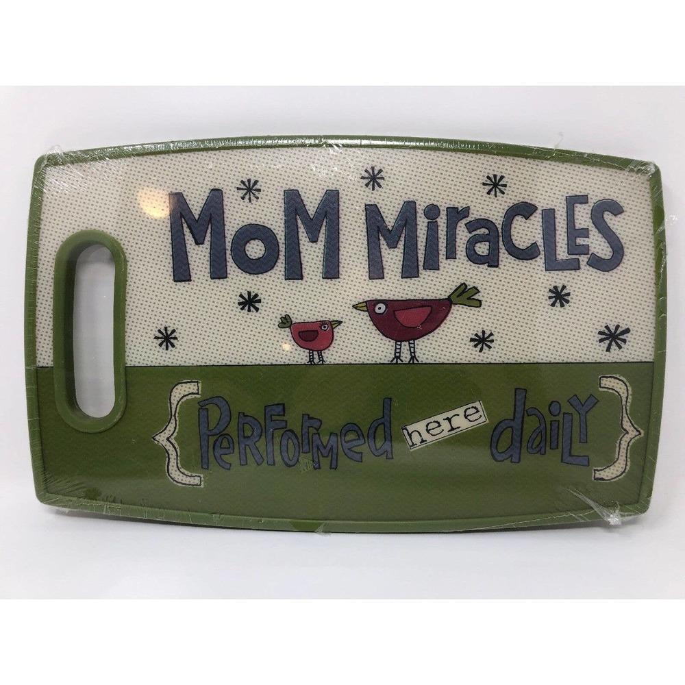 Mom Miracles Performed Here Daily Cutting Board Connie Berends Demdaco New Gift